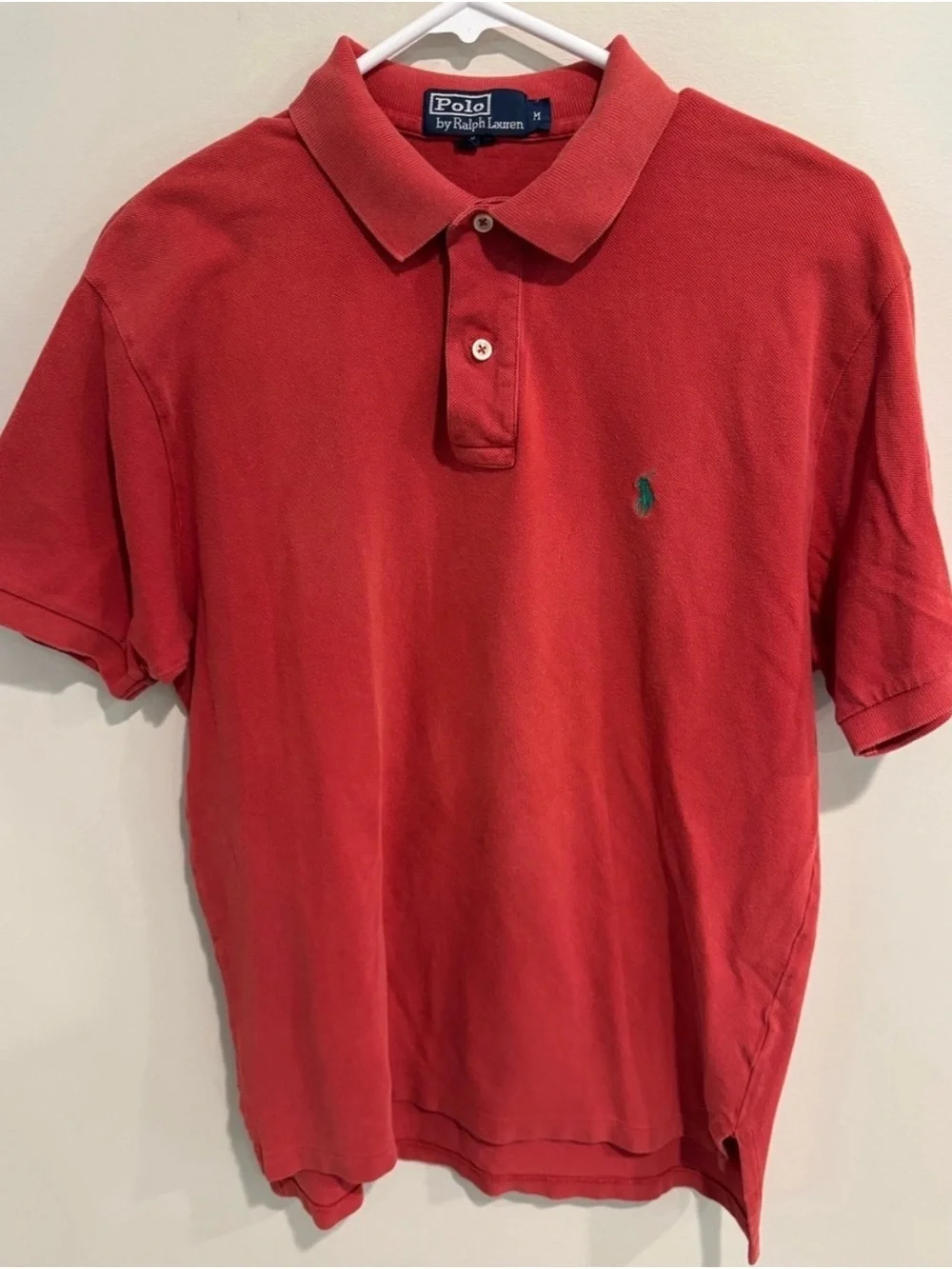Polo by Ralph Lauren Red Short-Sleeve Polo with Green Pony Classic Preppy Size M